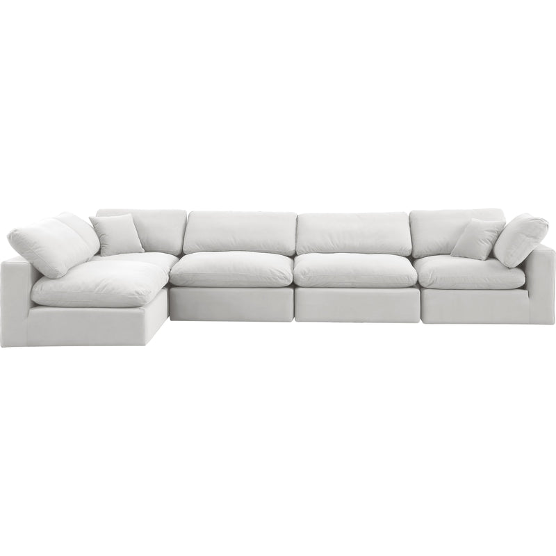 Meridian Comfy Cream Velvet Modular Sectional IMAGE 7