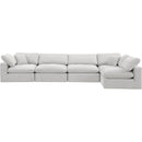 Meridian Comfy Cream Velvet Modular Sectional IMAGE 8
