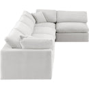Meridian Comfy Cream Velvet Modular Sectional IMAGE 9