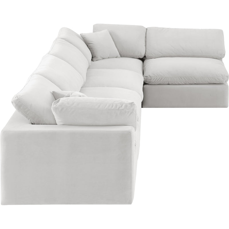 Meridian Comfy Cream Velvet Modular Sectional IMAGE 9