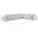 Meridian Comfy Cream Velvet Modular Sectional IMAGE 10
