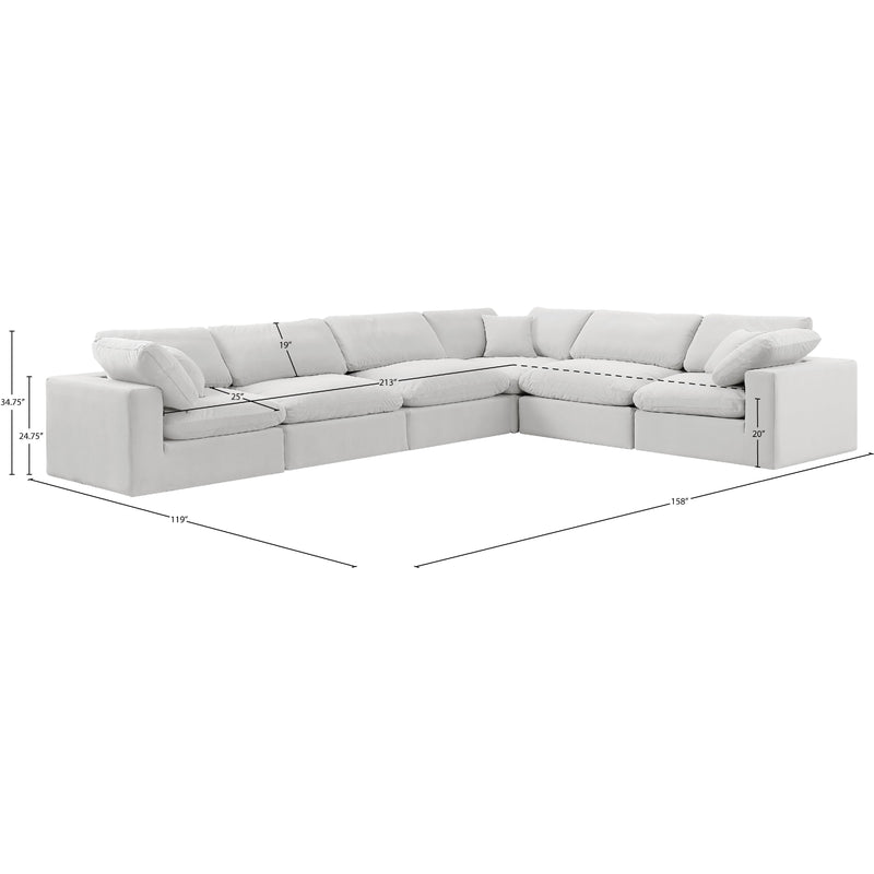 Meridian Comfy Cream Velvet Modular Sectional IMAGE 10