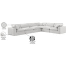 Meridian Comfy Cream Velvet Modular Sectional IMAGE 11
