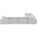 Meridian Comfy Cream Velvet Modular Sectional IMAGE 3