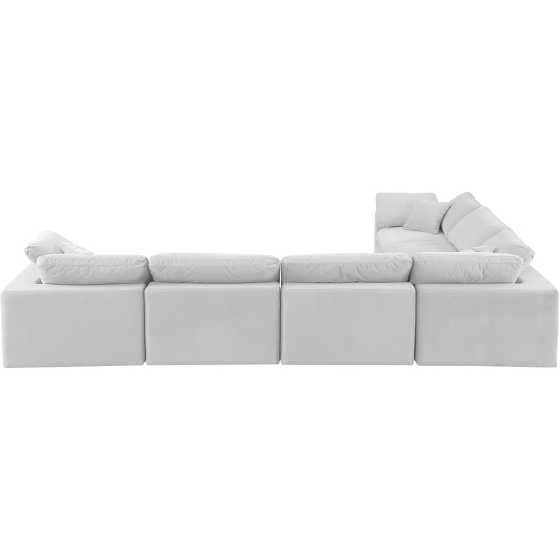 Meridian Comfy Cream Velvet Modular Sectional IMAGE 3