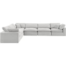Meridian Comfy Cream Velvet Modular Sectional IMAGE 5