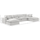 Meridian Comfy Cream Velvet Modular Sectional IMAGE 10