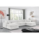 Meridian Comfy Cream Velvet Modular Sectional IMAGE 2