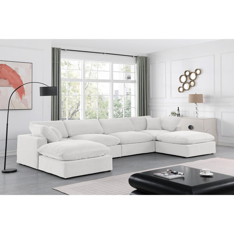 Meridian Comfy Cream Velvet Modular Sectional IMAGE 2