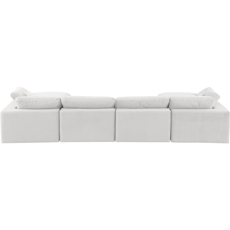 Meridian Comfy Cream Velvet Modular Sectional IMAGE 3