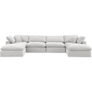 Meridian Comfy Cream Velvet Modular Sectional IMAGE 5