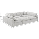 Meridian Comfy Cream Velvet Modular Sectional IMAGE 10