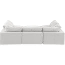 Meridian Comfy Cream Velvet Modular Sectional IMAGE 3