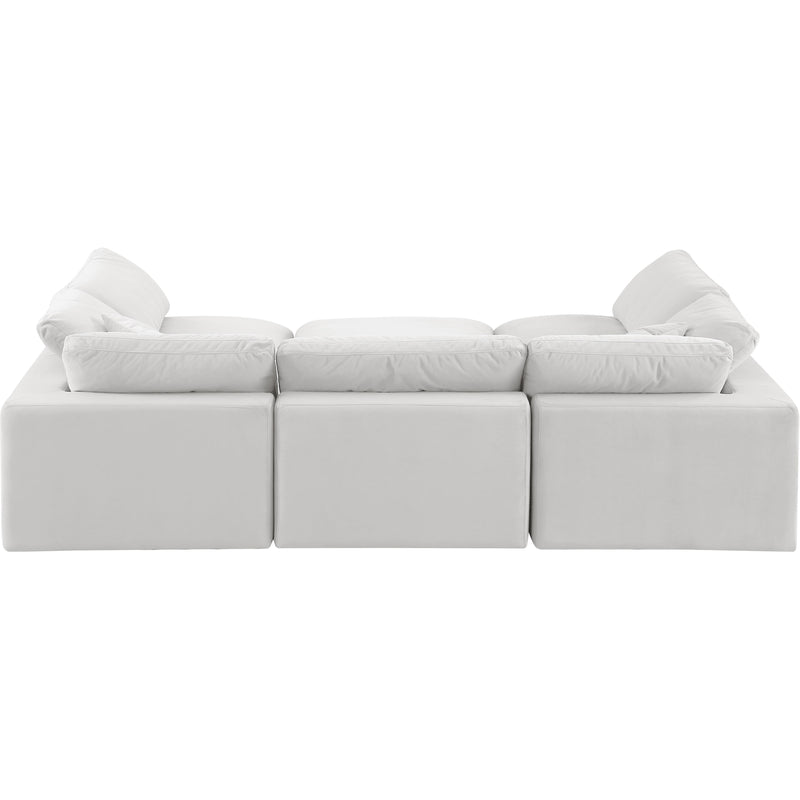 Meridian Comfy Cream Velvet Modular Sectional IMAGE 3