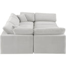 Meridian Comfy Cream Velvet Modular Sectional IMAGE 4