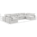 Meridian Comfy Cream Velvet Modular Sectional IMAGE 10