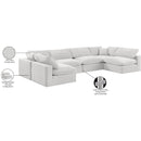 Meridian Comfy Cream Velvet Modular Sectional IMAGE 11