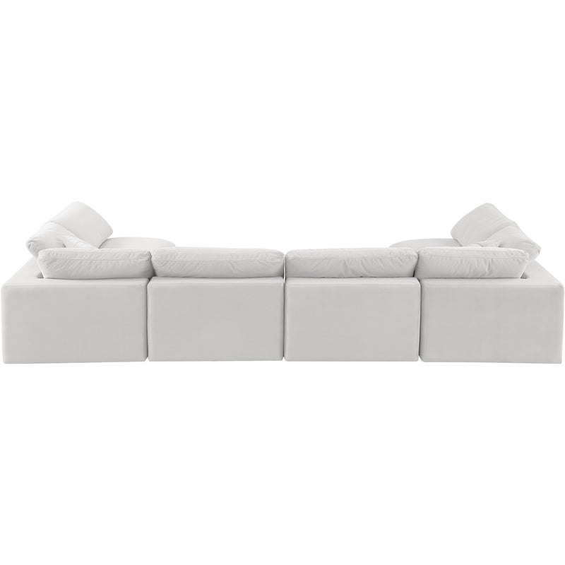 Meridian Comfy Cream Velvet Modular Sectional IMAGE 3