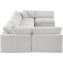Meridian Comfy Cream Velvet Modular Sectional IMAGE 4
