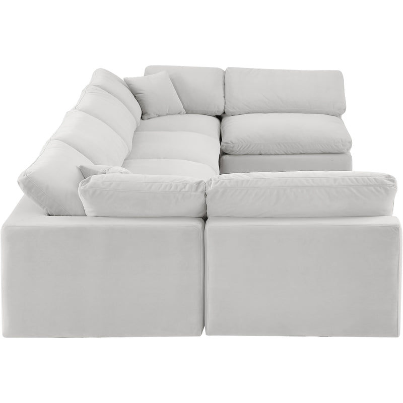 Meridian Comfy Cream Velvet Modular Sectional IMAGE 4