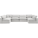 Meridian Comfy Cream Velvet Modular Sectional IMAGE 5