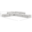 Meridian Comfy Cream Velvet Modular Sectional IMAGE 10