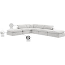 Meridian Comfy Cream Velvet Modular Sectional IMAGE 11
