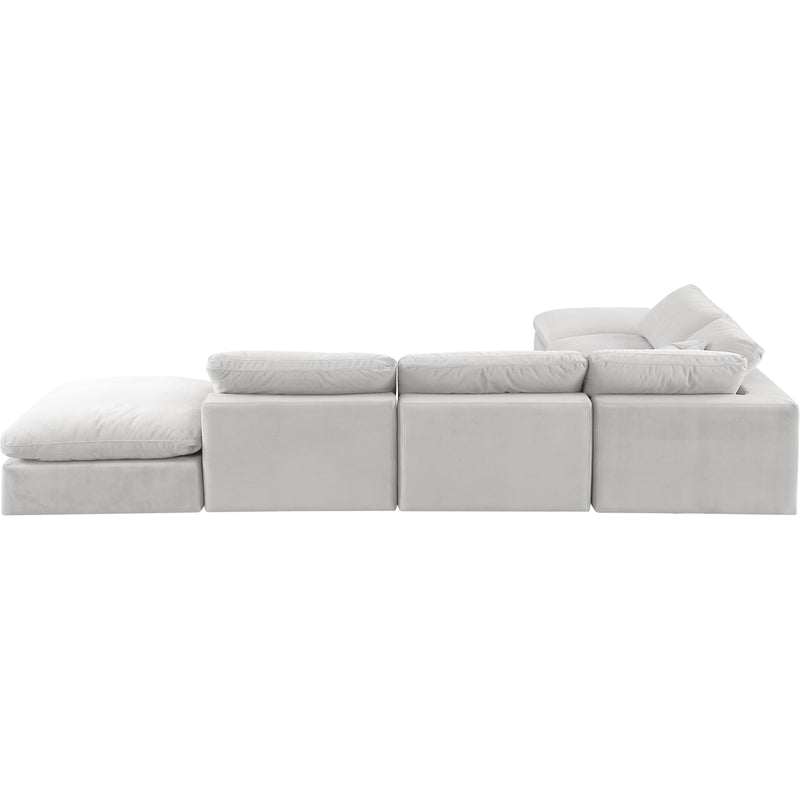Meridian Comfy Cream Velvet Modular Sectional IMAGE 3