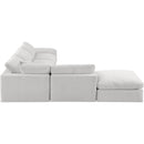 Meridian Comfy Cream Velvet Modular Sectional IMAGE 4