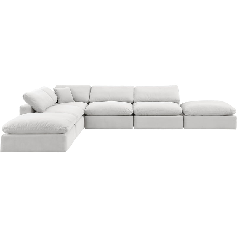 Meridian Comfy Cream Velvet Modular Sectional IMAGE 5