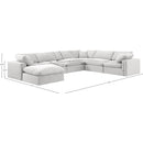 Meridian Comfy Cream Velvet Modular Sectional IMAGE 10