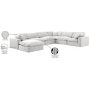 Meridian Comfy Cream Velvet Modular Sectional IMAGE 11