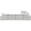 Meridian Comfy Cream Velvet Modular Sectional IMAGE 3