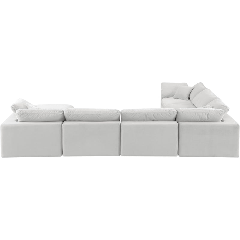 Meridian Comfy Cream Velvet Modular Sectional IMAGE 3
