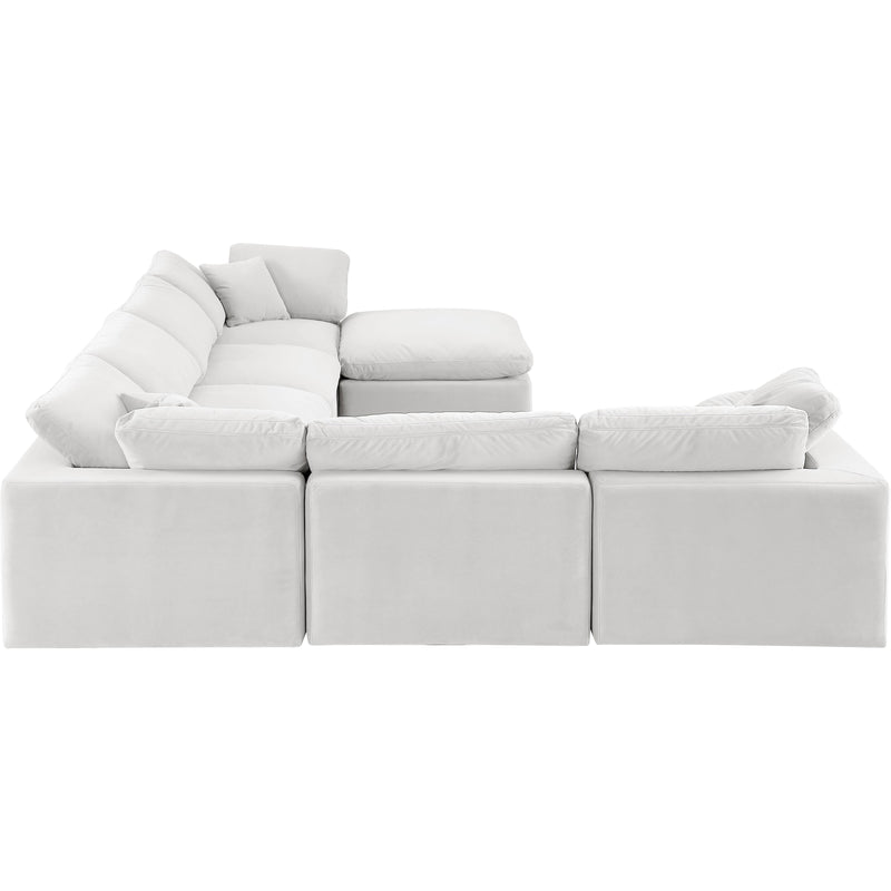 Meridian Comfy Cream Velvet Modular Sectional IMAGE 4