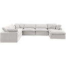 Meridian Comfy Cream Velvet Modular Sectional IMAGE 5