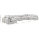 Meridian Comfy Cream Velvet Modular Sectional IMAGE 10