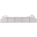 Meridian Comfy Cream Velvet Modular Sectional IMAGE 3