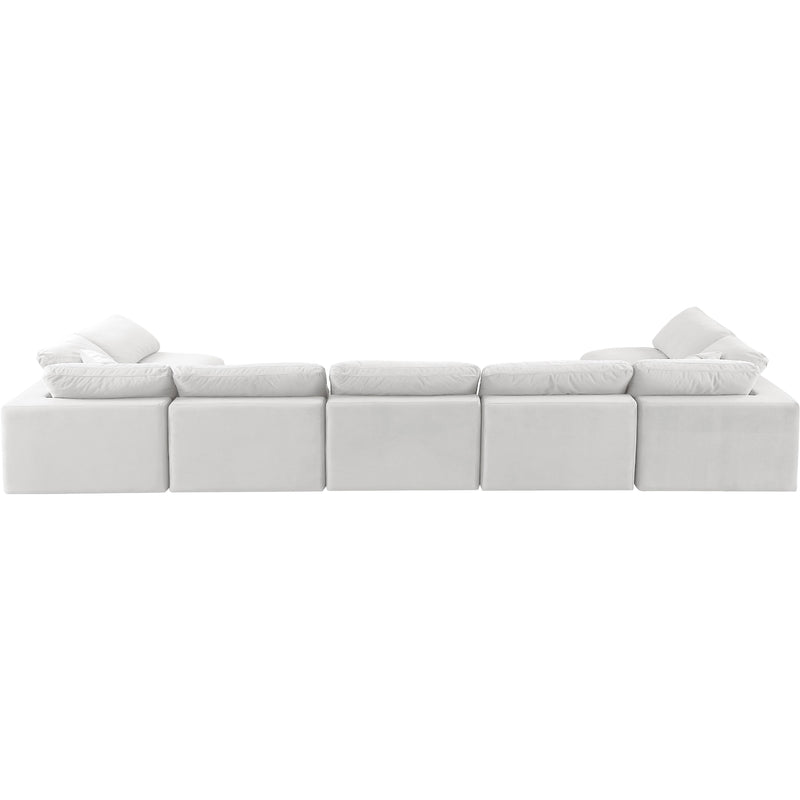 Meridian Comfy Cream Velvet Modular Sectional IMAGE 3