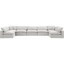 Meridian Comfy Cream Velvet Modular Sectional IMAGE 5