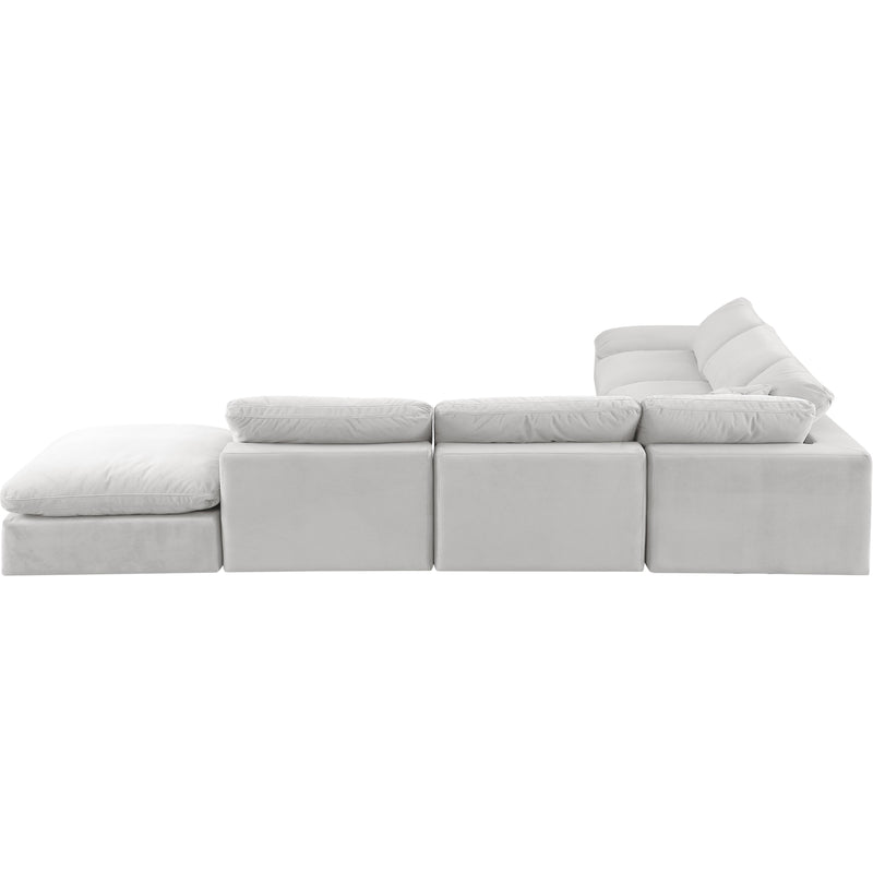 Meridian Comfy Cream Velvet Modular Sectional IMAGE 3