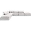 Meridian Comfy Cream Velvet Modular Sectional IMAGE 5