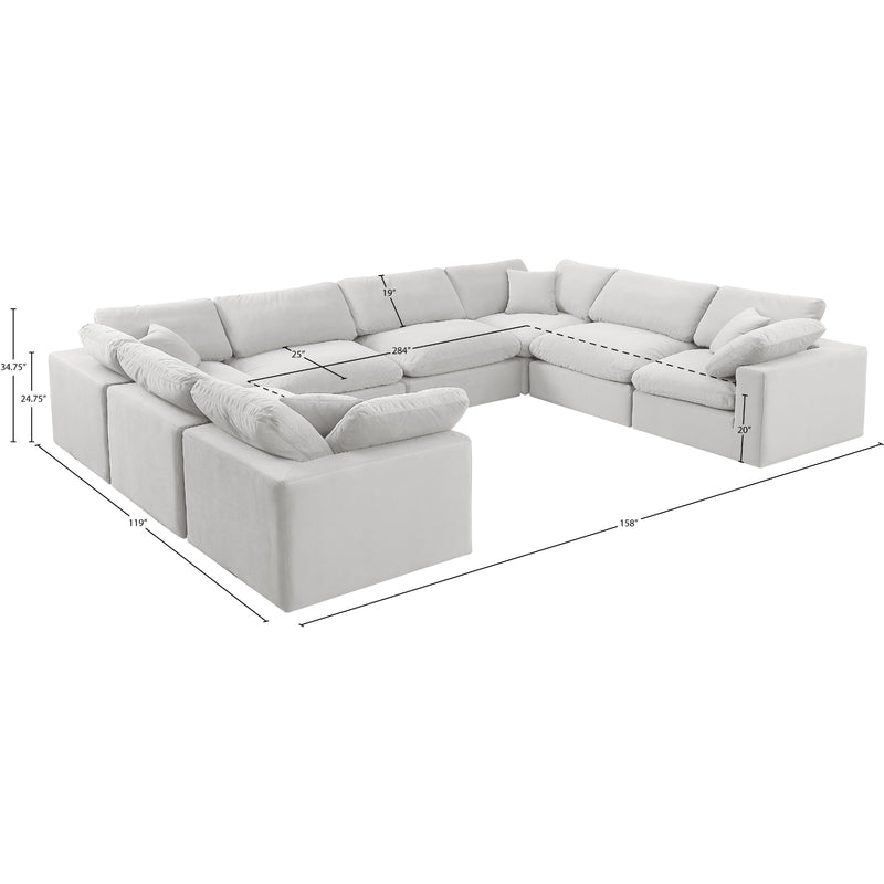 Meridian Comfy Cream Velvet Modular Sectional IMAGE 10