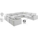 Meridian Comfy Cream Velvet Modular Sectional IMAGE 11