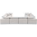 Meridian Comfy Cream Velvet Modular Sectional IMAGE 3