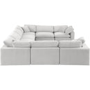 Meridian Comfy Cream Velvet Modular Sectional IMAGE 4