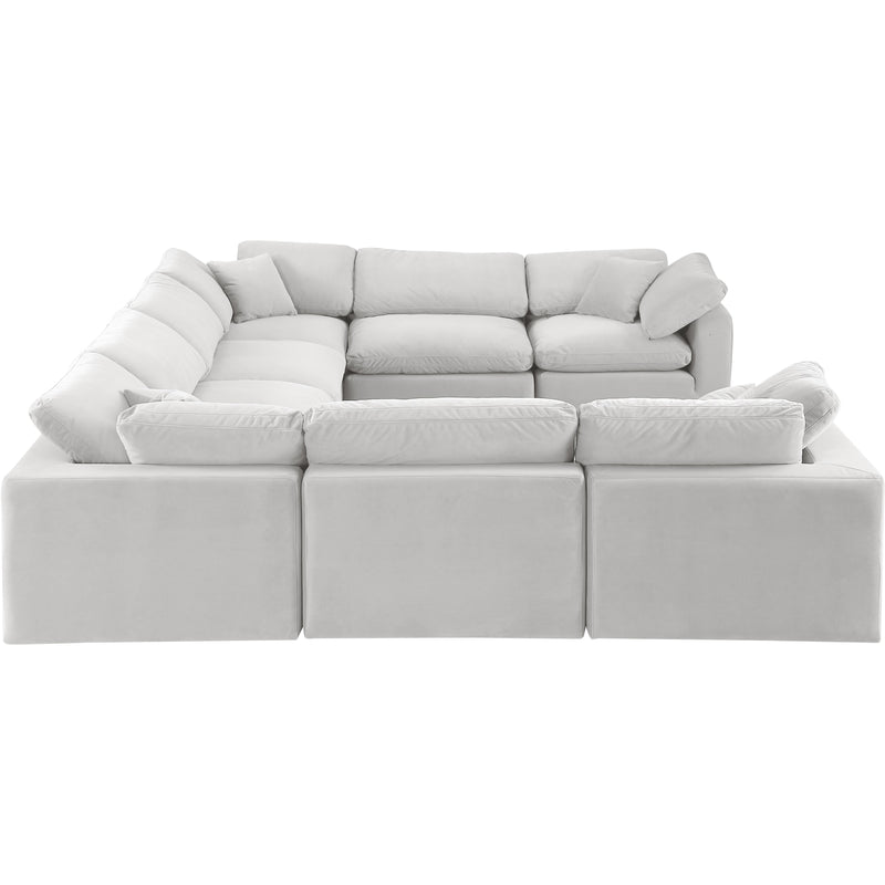 Meridian Comfy Cream Velvet Modular Sectional IMAGE 4