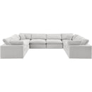 Meridian Comfy Cream Velvet Modular Sectional IMAGE 5