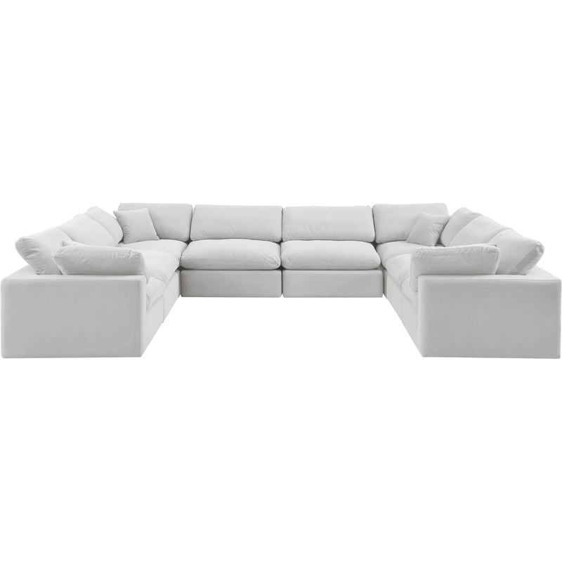 Meridian Comfy Cream Velvet Modular Sectional IMAGE 5