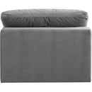 Meridian Comfy Grey Velvet Modular Armless Chair IMAGE 3